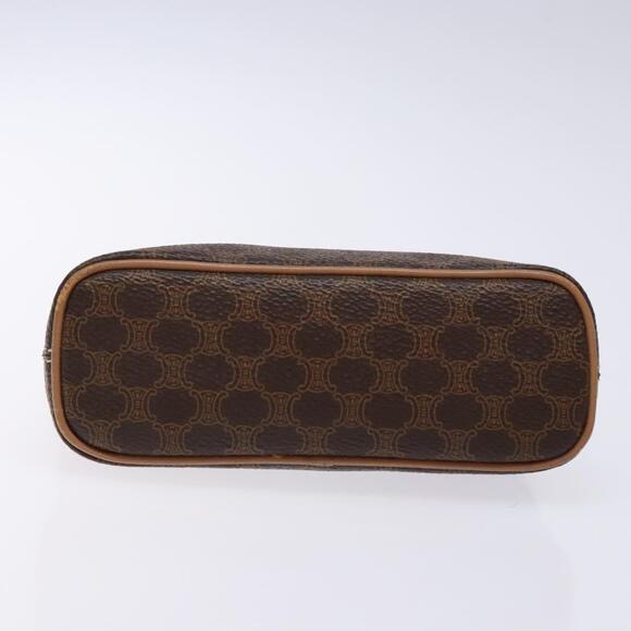 CELINE Macadam Canvas Chain Mini Hand Bag Pvc Leather Brown Gold - Picture 9 of 12